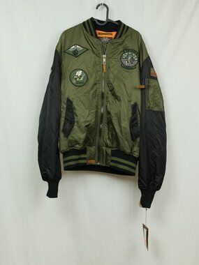 NWT Top Gun MA-1 Bomber Jacket Nylon Green XL with Patches